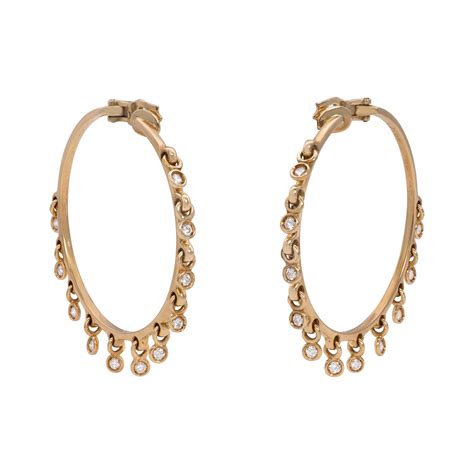 dior white gold earrings|christian dior gold hoop earrings.